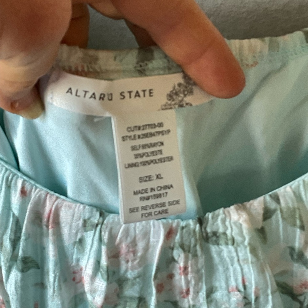 Altar'd State Floral High Low Dress - Green and Pink - Picture 6 of 10
